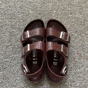 Birkenstock Milano Embossed Leather Brown Sandals